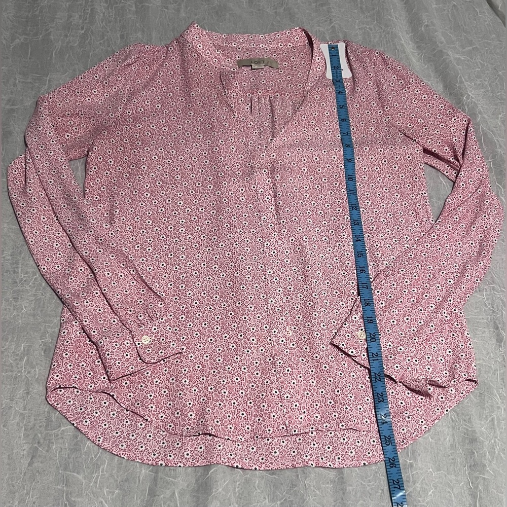 LOFT Pink Patterned Blouse - Picture 5 of 7